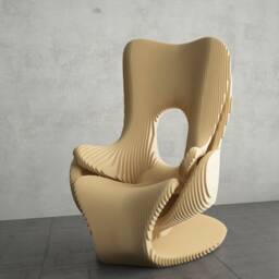 Parametric Wooden Chaise Lounge - Modern Design Accent Chair - thumbnail 2