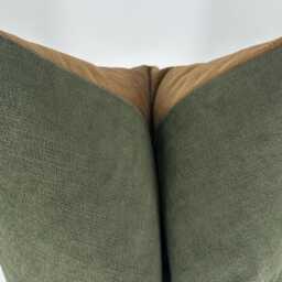 Two Tone Chenille Pillow Cover, Camel Brown & Green, Modern Decor - thumbnail 3