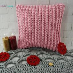 Handmade Pink Cotton Crochet Pillow Scandinavian Nursery Decor - thumbnail 1