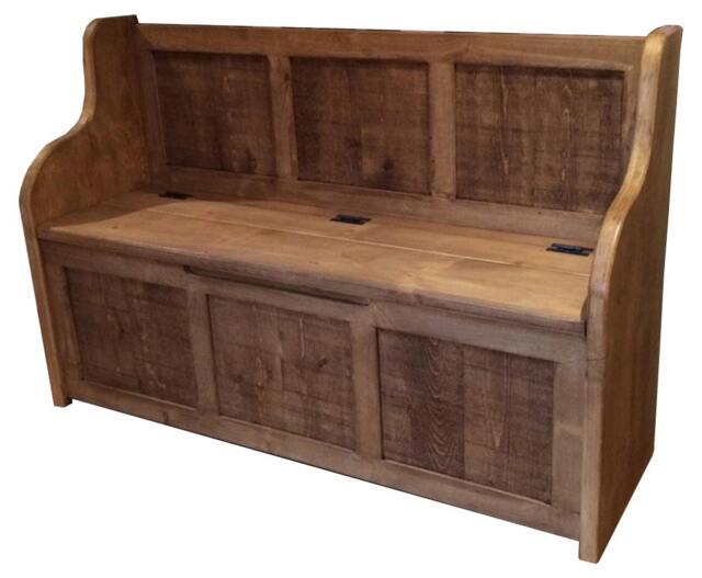 Rustic Monks - Bench Settle Pew With Storage Bespoke Sizes Available - image 1