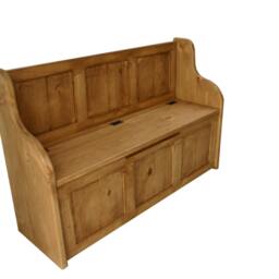 Rustic Monks - Bench Settle Pew With Storage Bespoke Sizes Available - thumbnail 2