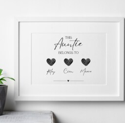 This Auntie Belongs To Print Personalised Aunt Gift From Niece/Nephew - thumbnail 1