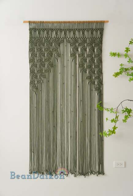 Macrame Curtain, Woodland Decor, Tapestry Mural, Oversized Wall Art, Realtor Closing Gift, Door Valance, New Home Gift C01 - image 1