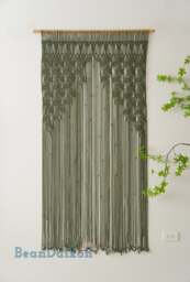 Macrame Curtain, Woodland Decor, Tapestry Mural, Oversized Wall Art, Realtor Closing Gift, Door Valance, New Home Gift C01