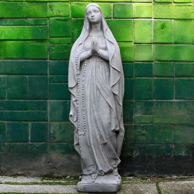 Concrete Holy Mary Statue Stone Virgin Sculpture Outdoor Religious Figurine Cement Madonna Garden Decor Sacred Yard Ornament Faith Gift - image 1