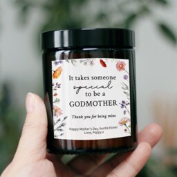 Godmother Gift For Birthday Mother's Day From God Daughter Son - New Newborn Baby Personalized Candle - thumbnail 2