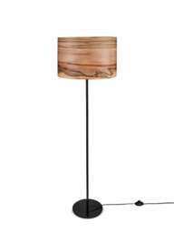 Walnut Veneer Floor Lamp - Modern Wood Shade, Handmade - thumbnail 1