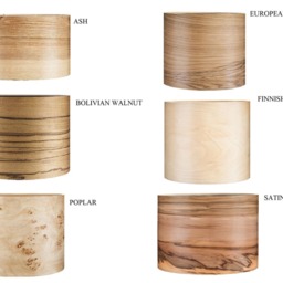Walnut Veneer Floor Lamp - Modern Wood Shade, Handmade - thumbnail 4