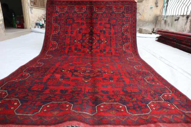 3x5 Ft Afghan Red Bokhara Rug, Turkmen Oriental Geometric Khal Mohammedi Bukhara Handmade Livingroom, D??cor Office Area Rug - image 1