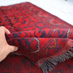 3x5 Ft Afghan Red Bokhara Rug, Turkmen Oriental Geometric Khal Mohammedi Bukhara Handmade Livingroom, D??cor Office Area Rug - thumbnail 4