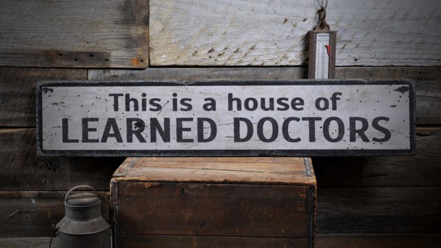 Learned Doctors Sign, Medical Doctor Gift, Wall Decor, House Of - Rustic Hand Made Wooden Sign For - image 1
