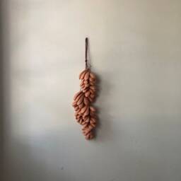 Handmade Terracotta Petal Tile Wall Hanging Wabi Sabi Ceramic Art - thumbnail 3