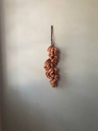 Handmade Terracotta Petal Tile Wall Hanging Wabi Sabi Ceramic Art - thumbnail 1