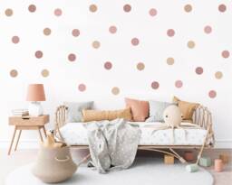 Dusty Rose Polka Dot Wall Stickers Taupe Nursery Decor