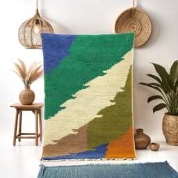 Handwoven Moroccan Berber Wool Rug Boho Shag Area Rug
