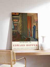 Edward Hopper Exhibition Poster, New York Movie, Art Print, Wall Decor, Realist Realism, Gift Idea, A1/A2/A3/A4 - thumbnail 1