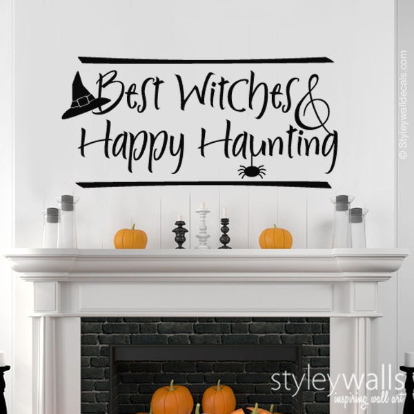 Halloween Wall Decal, Happy Haunting Best Witches & Spider Decal For Home Decor - image 1