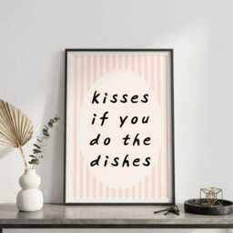 Kisses If You Do The Dishes Framed Print - thumbnail 3