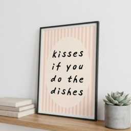 Kisses If You Do The Dishes Framed Print - thumbnail 4