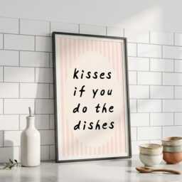 Kisses If You Do The Dishes Framed Print - thumbnail 2