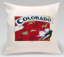 Colorado State Pillow With Feather Insert - thumbnail 1