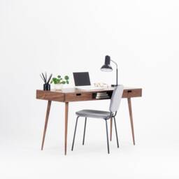 Heim - Desk For Office, Mid-Century Computer Desk With Two Drawers & A Recess - thumbnail 3