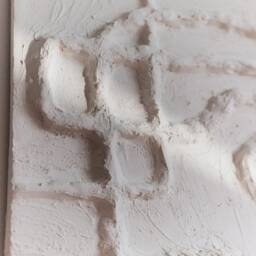 Textured Painting For Wabi Sabi Interior. Japandi Wall Sculpture. White Plaster 3D Art. Boho Art - thumbnail 3