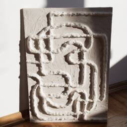Textured Painting For Wabi Sabi Interior. Japandi Wall Sculpture. White Plaster 3D Art. Boho Art - thumbnail 2