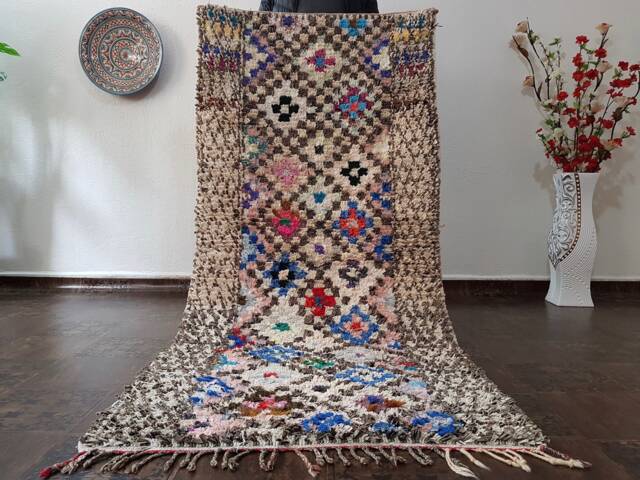 Boucherouite Rug, Moroccan Boucherouite Rug , Azilal , Vintage Berber - image 1