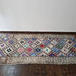 Boucherouite Rug, Moroccan Boucherouite Rug , Azilal , Vintage Berber - thumbnail 3