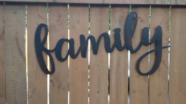 Family Metal Word Sign Distressed Rustic Rusted Wall Hanging Extra Large Industrial Decor Farmhouse Decoration Primitive - image 1