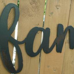 Family Metal Word Sign Distressed Rustic Rusted Wall Hanging Extra Large Industrial Decor Farmhouse Decoration Primitive - thumbnail 3