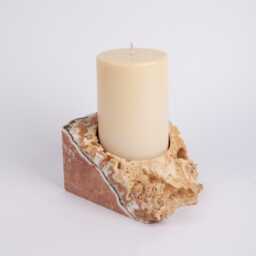 Pink Travertine Candleholder - thumbnail 1