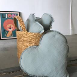 Mint Muslin Star Pillow Kids Room Decor, Baby Bedding - thumbnail 2