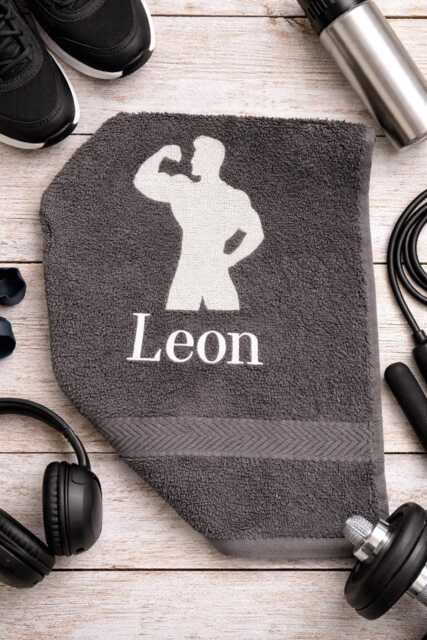 Personalised Gym Bodybuilder Towel, Custom Embroidered Weight Lifter Gifts For Men, Fast Shipping - image 1