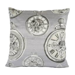Voyage - Pocket Watch Velvet Charcoal Whimsical Illustrated Cushion Cover Handmade Throw Pillow Designer Home Decor - thumbnail 2
