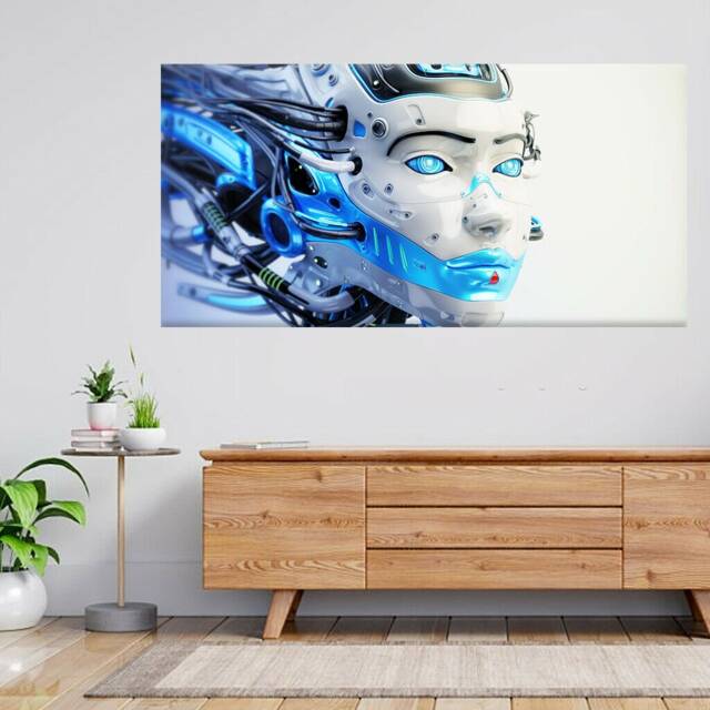 Robot Eye Futuristic Scientist Wired Head 3D View Wall Sticker Poster Decal A895 - image 1