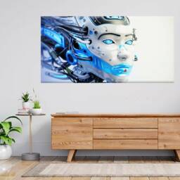 Robot Eye Futuristic Scientist Wired Head 3D View Wall Sticker Poster Decal A895 - thumbnail 2
