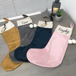 Personalised Plush Velvet Christmas Stockings - 8 Colours Available - thumbnail 2