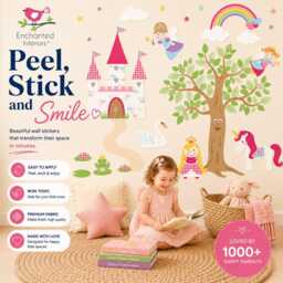 Princess Castle Wall Stickers Fairies, Unicorn, Rainbow Nursery Decor - thumbnail 1