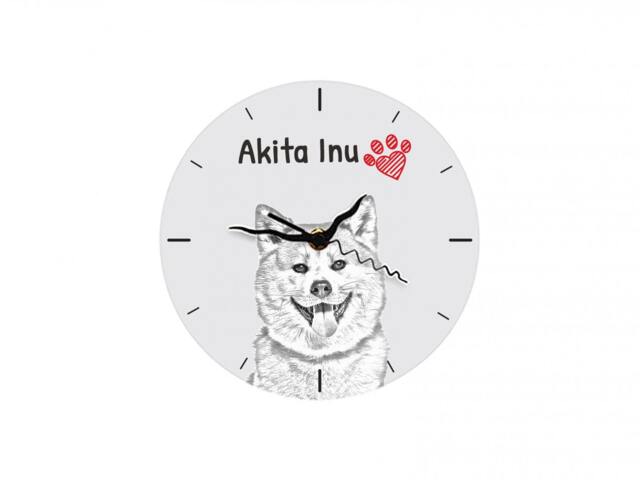 Akita Inu, Free Standing Mdf Floor Clock With An Image Of A Dog - image 1