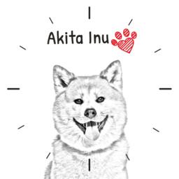 Akita Inu, Free Standing Mdf Floor Clock With An Image Of A Dog - thumbnail 2