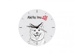Akita Inu, Free Standing Mdf Floor Clock With An Image Of A Dog - thumbnail 1