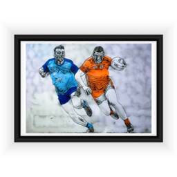 Personalised Any Team Retro Hand Coloured Football Art Print. - Any County Or Club - thumbnail 3