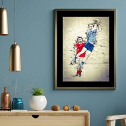 Personalised Any Team Retro Hand Coloured Football Art Print. - Any County Or Club - thumbnail 2