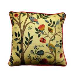 William Morris Kelmscott Tree, Yellow, Beige, Red, Blue, Green, Linen Union Cushion Cover, Throw Pillow Home Decor - thumbnail 1