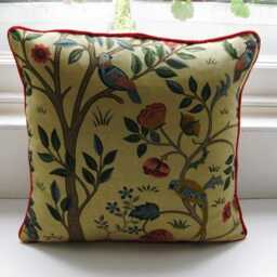 William Morris Kelmscott Tree, Yellow, Beige, Red, Blue, Green, Linen Union Cushion Cover, Throw Pillow Home Decor - thumbnail 3