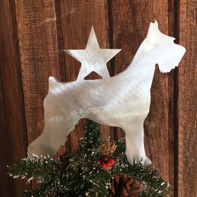 Giant Schnauzer, Dog Christmas Tree Topper, Holiday Decoration, Wall Hanging, Yard Stake, Metal Art, Aluminum - image 1