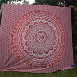 Indian Mandala Tapestry, Bohemian Double King Size Throw, Colourful Floral Wall Hanging - thumbnail 2