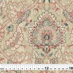 Castleford 3 Colors Floral Flower Blue Red Foliage Damask Toile Cotton Curtain, Valance Pleated, Lined Drapery Panel Offered As Upgrades - thumbnail 2